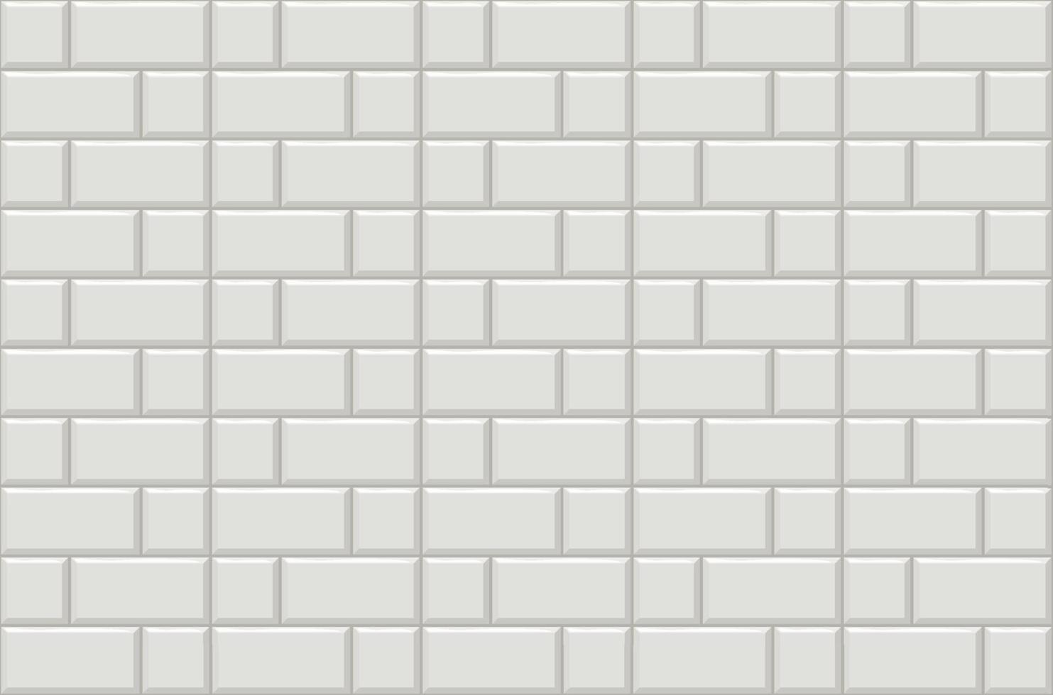 Subway tiles horizontal white background Metro brick decor seamless pattern vector