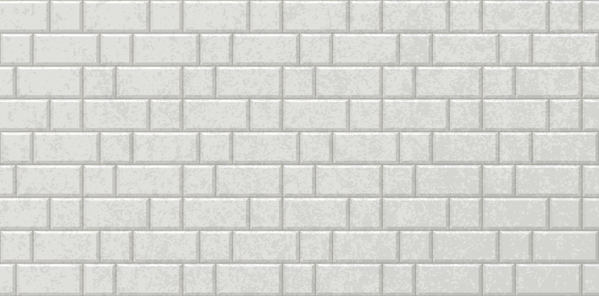 Subway tiles horizontal white background Metro brick decor seamless pattern vector