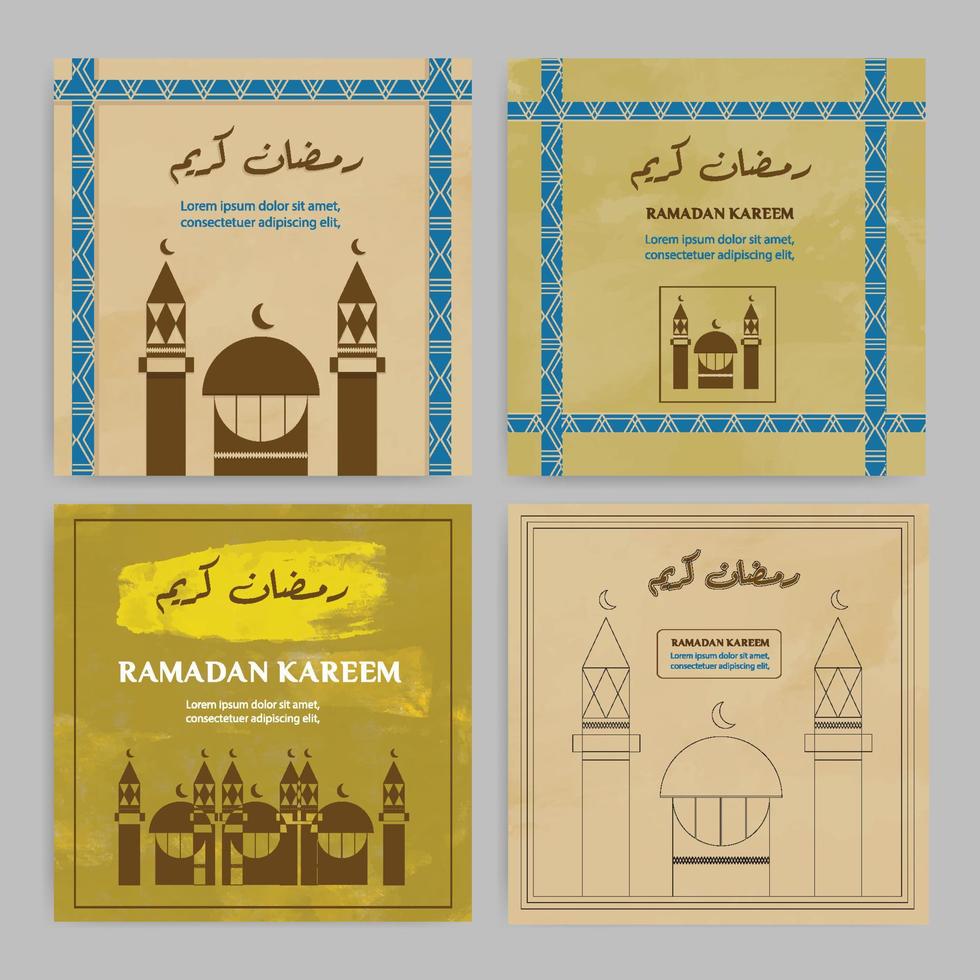 plantilla de publicación en redes sociales ramadan kareem. bueno usado para publicaciones en redes sociales y banner. promoción, vector