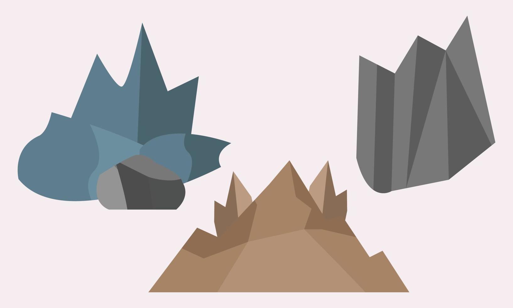 Hill Mountain Nature Isometric Islands Design Illustration Vector