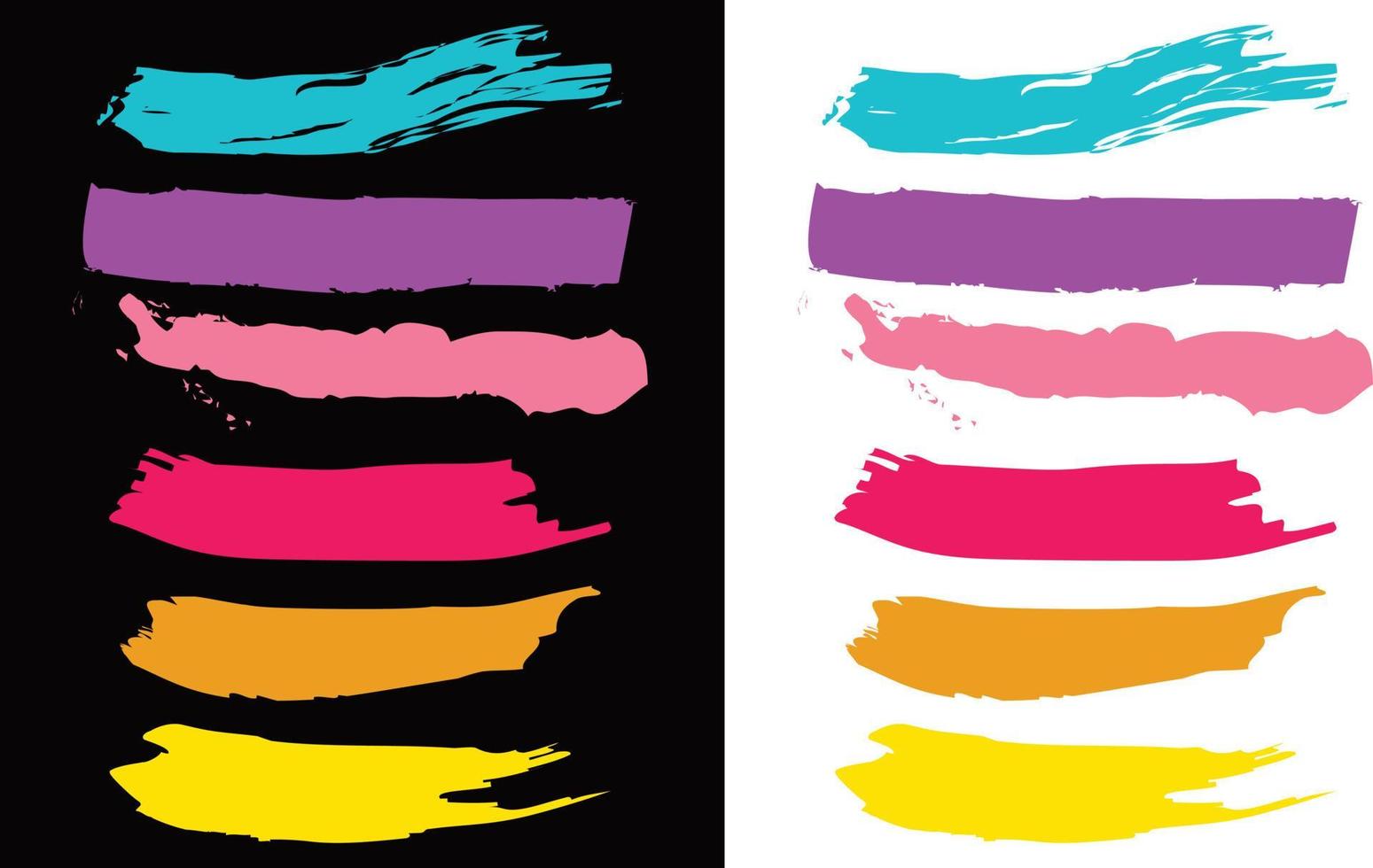 Colorful waving Brush Stroke Shape  Paint Brush vector