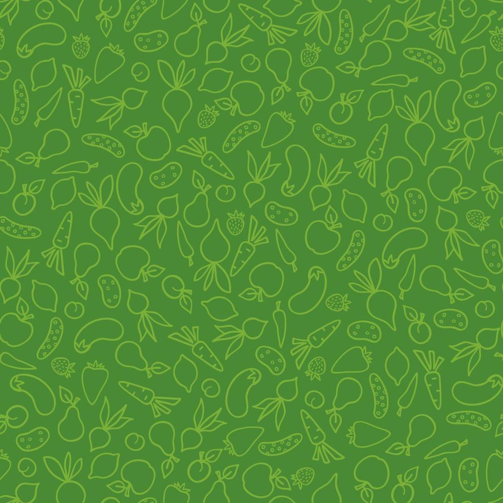 Vegetable icon seamless pattern. Healthy farm vegan food ingredient background vector