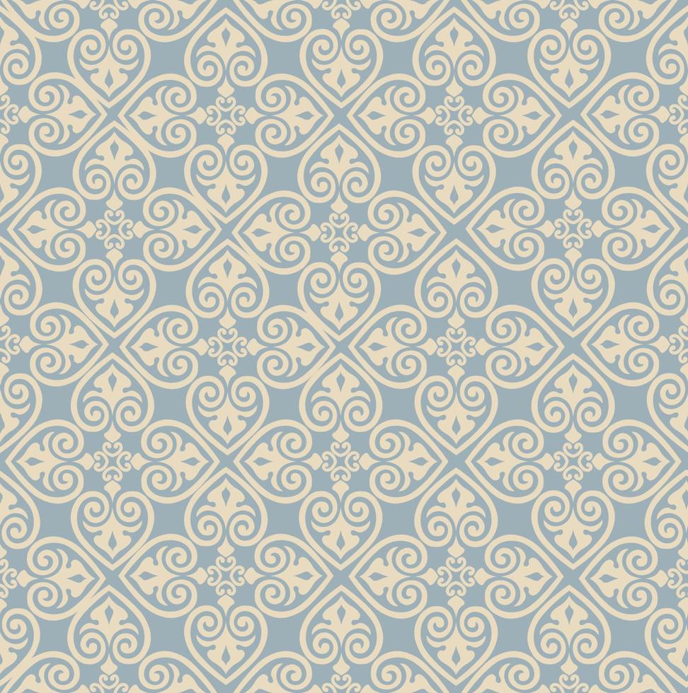 Seamless pattern with floral asian ornament. Abstract ornamental texture. Artistic diagonal flourish tile background in arab orient style vector