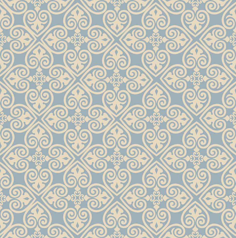 Seamless pattern with floral asian ornament. Abstract ornamental texture. Artistic diagonal flourish tile background in arab orient style vector