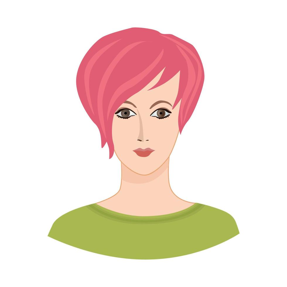 Avatar. Face Icon. Female social profile of business woman. Woman portrait. Support service. Call center illustration vector