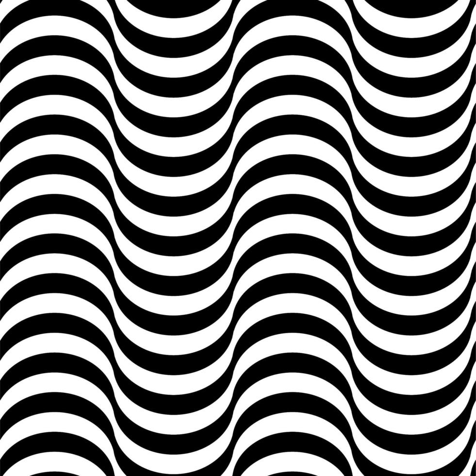 Black and white wave pattern. Vector wave infinite texture free background