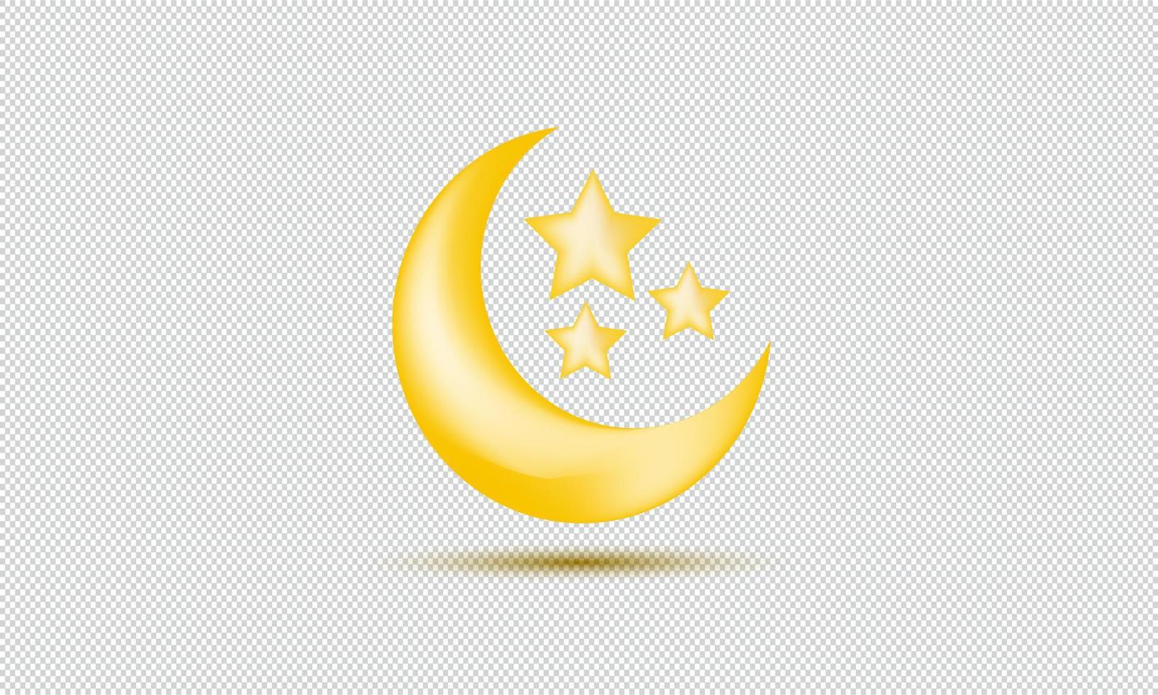 3d realistic design element full moon star vector