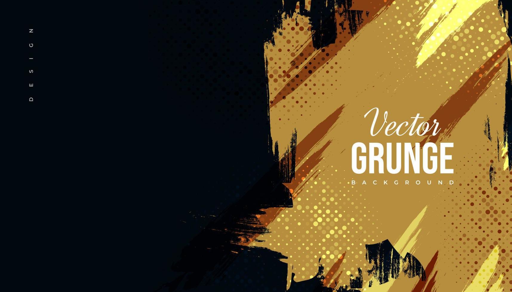 Luxury Black and Gold Background with Brush Style. Golden Grunge Background for Banner or Poster. Scratch and Texture Elements For Design vector