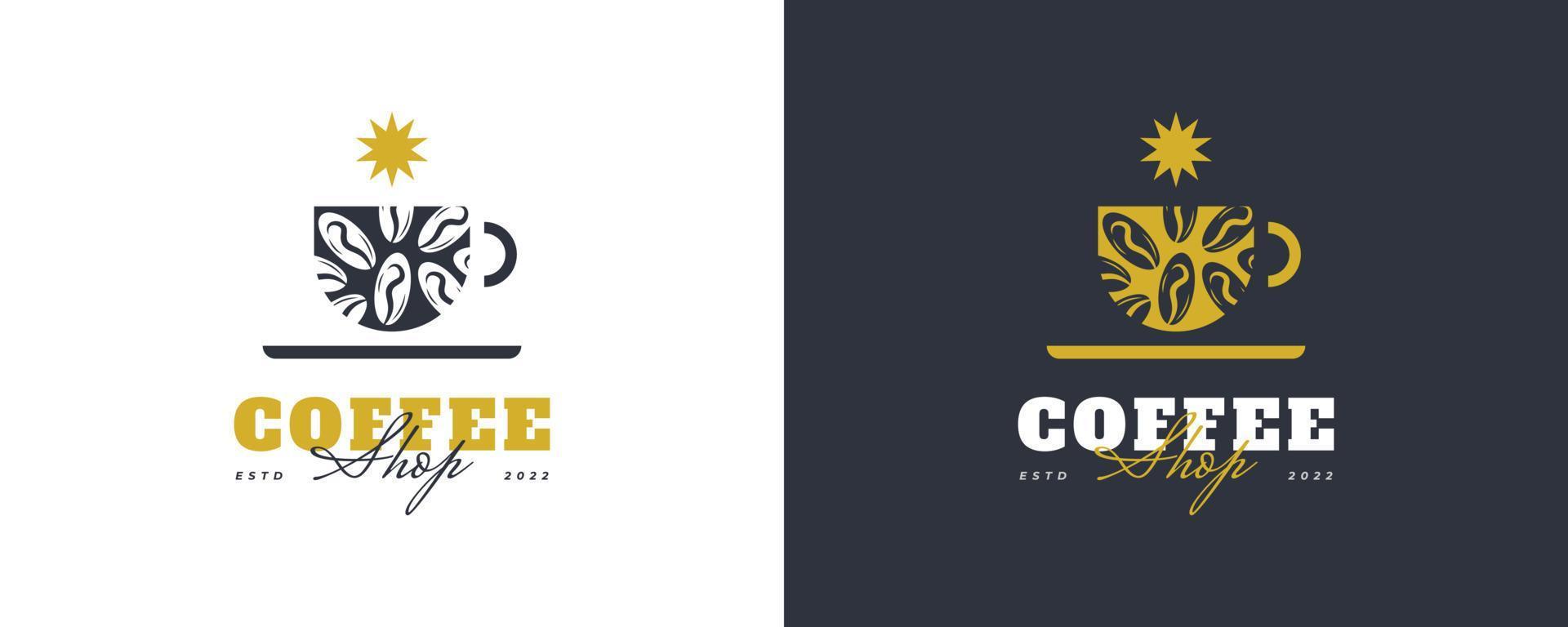 Vintage and Minimal Coffee Shop Logo. Cafe Logo or Emblem with Retro Style vector