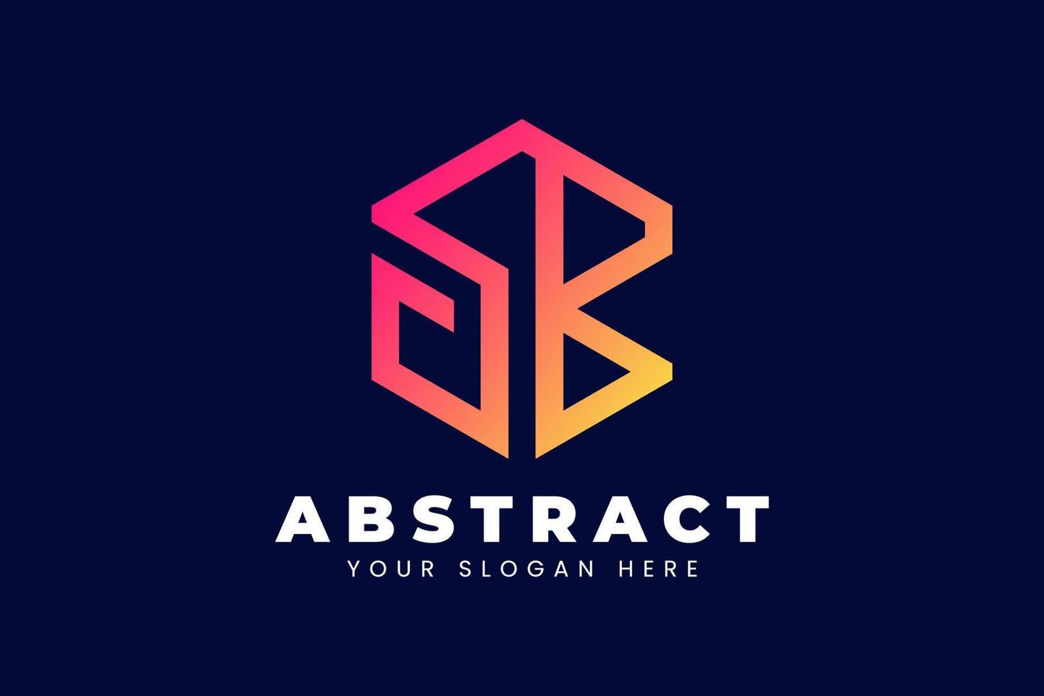 colorful abstract hexagonal logo template vector