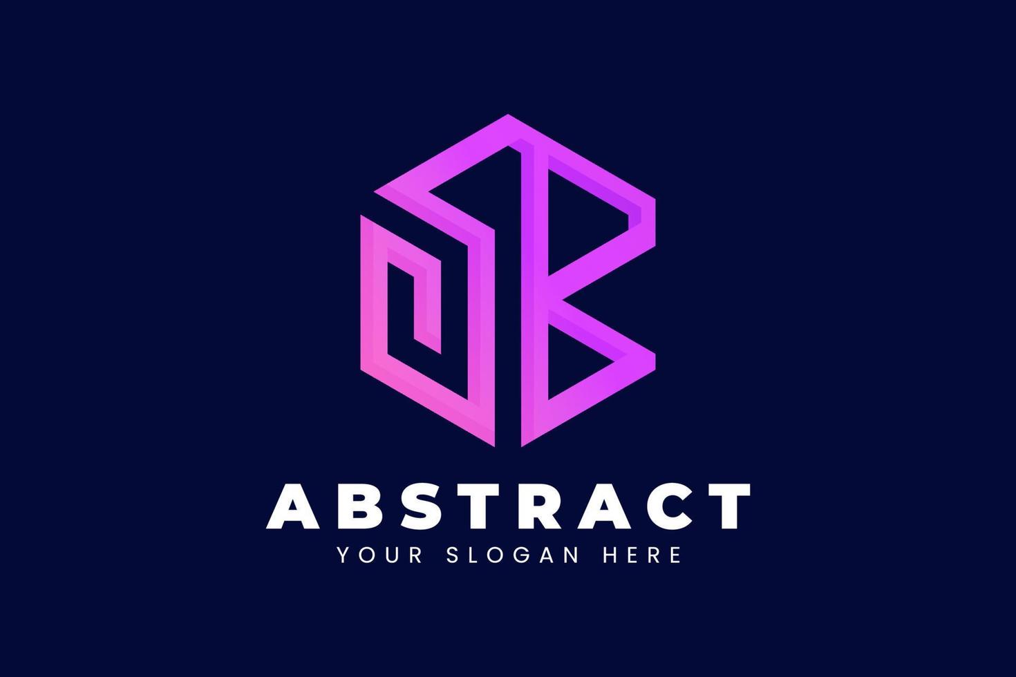 colorful abstract hexagonal logo template vector