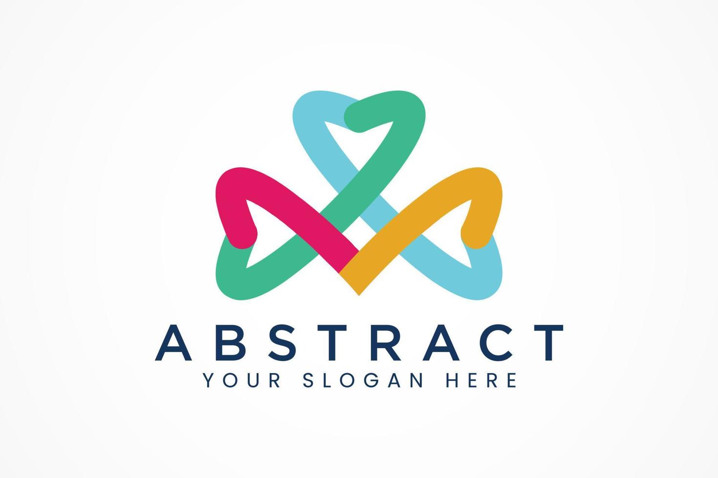 colorful abstract ribbon logo template vector