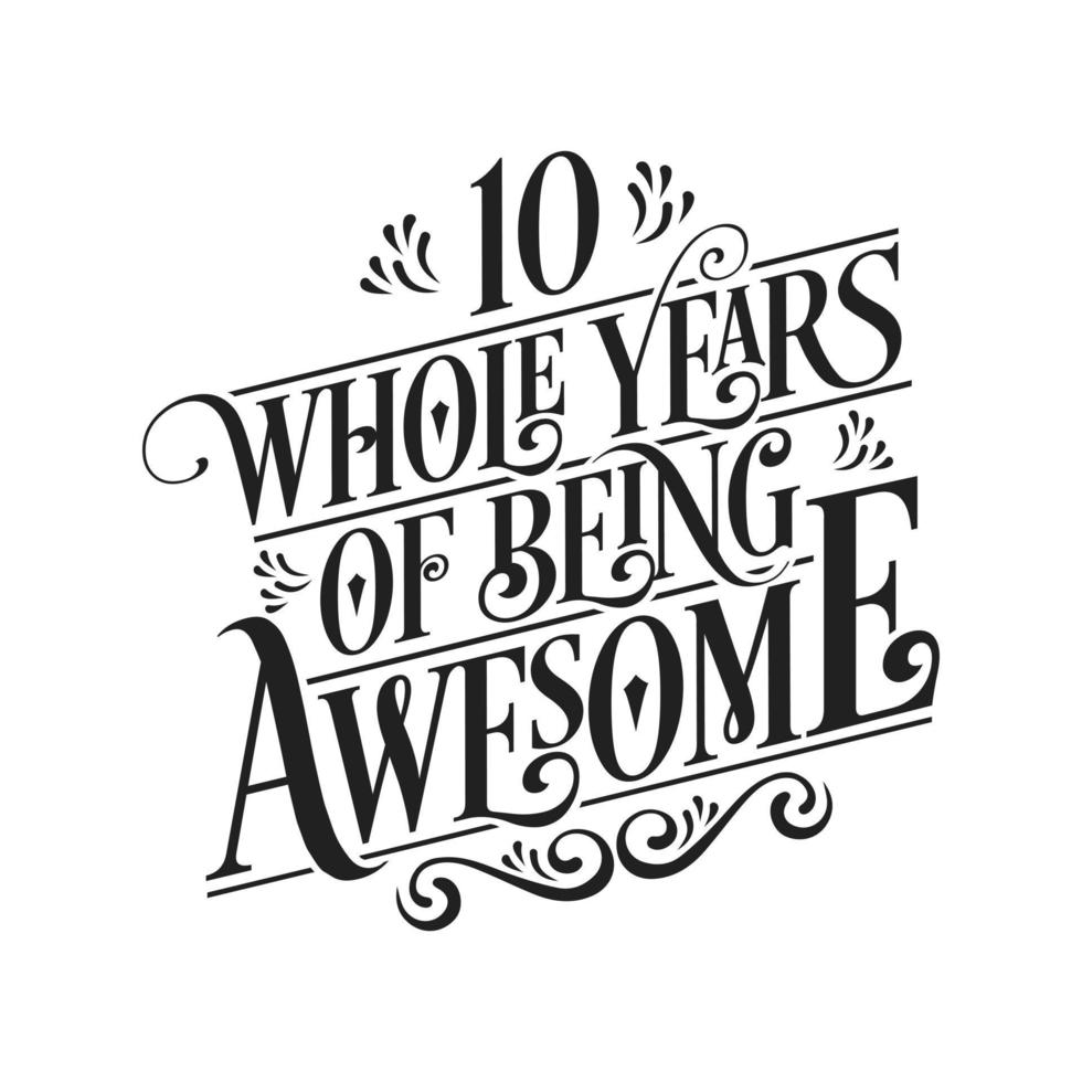 10 Years Birthday and 10 years Anniversary Celebration Typo vector