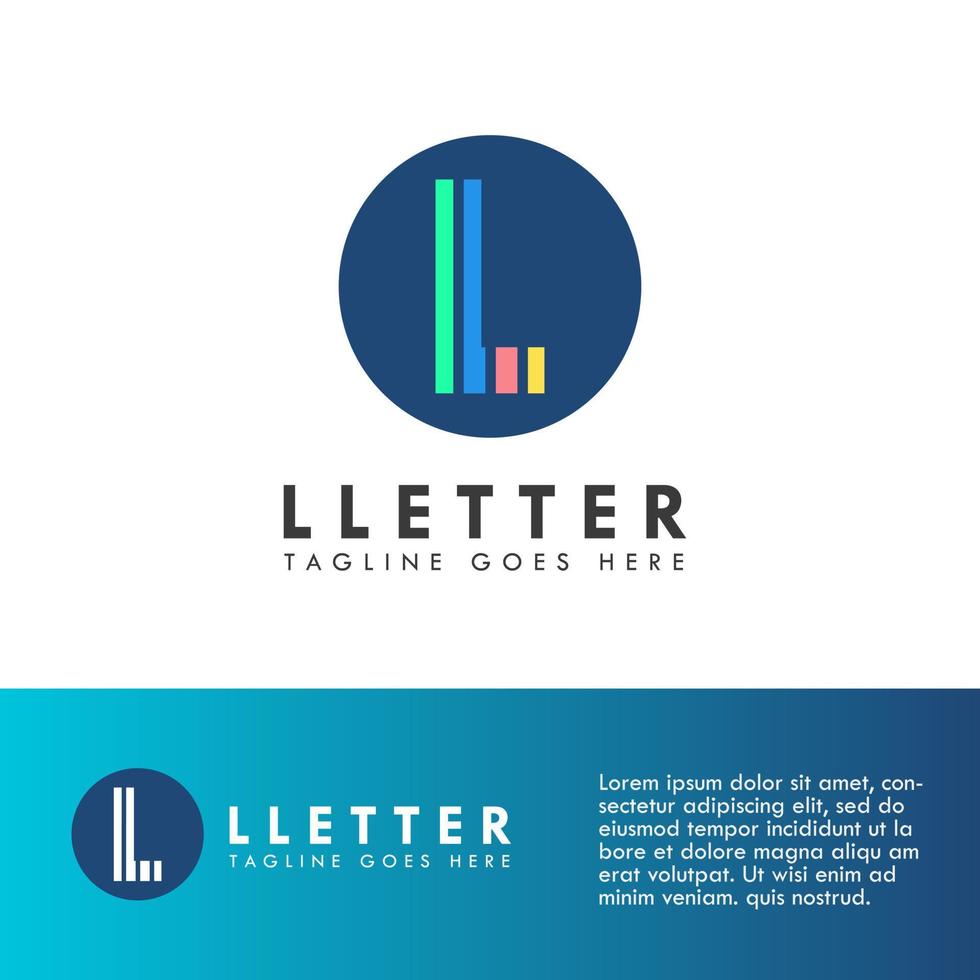 Alphabet l letter logo and icon design vector