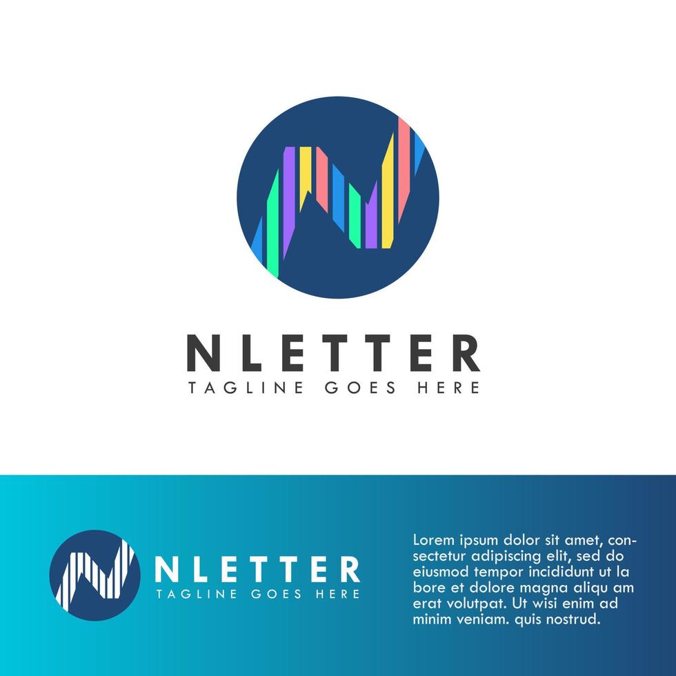 Alphabet n letter logo and icon design vector
