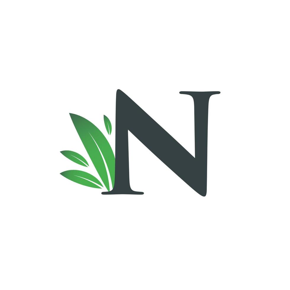 Initial Letter N Leaf Logo vector