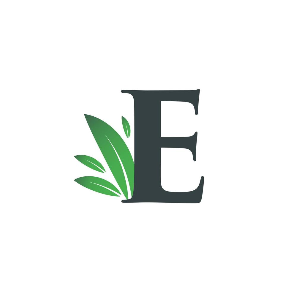Initial Letter E Leaf Logo vector