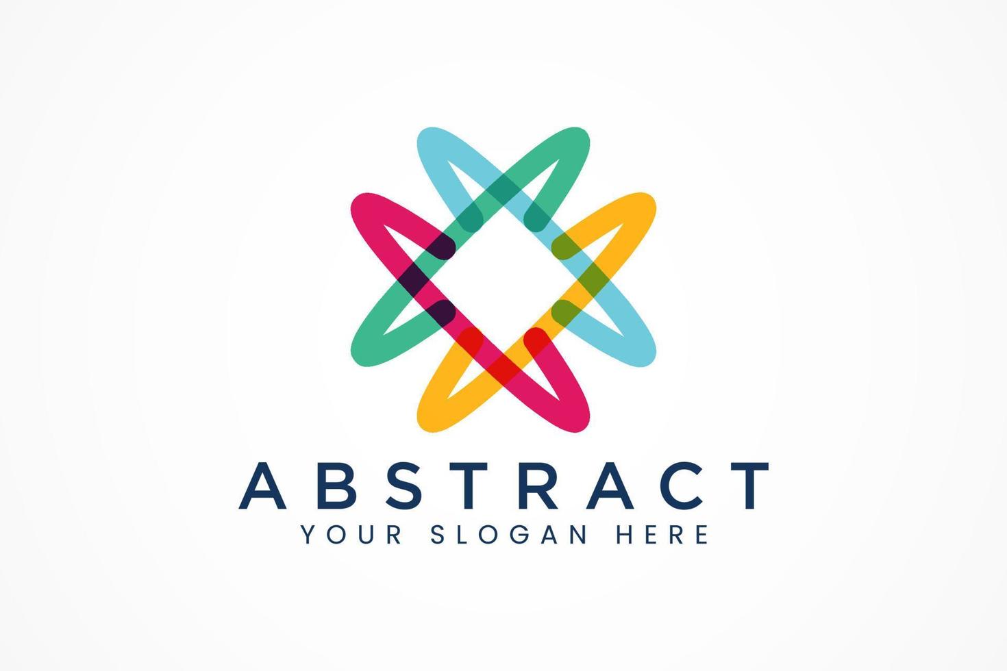 colorful abstract ribbon logo template vector