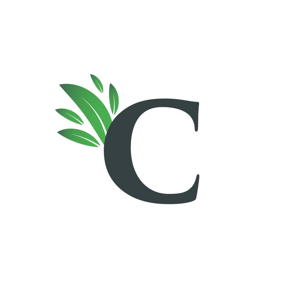 Initial Letter C Leaf Logo vector