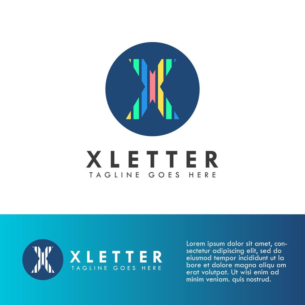 diseño de logotipo e icono de letra del alfabeto x vector