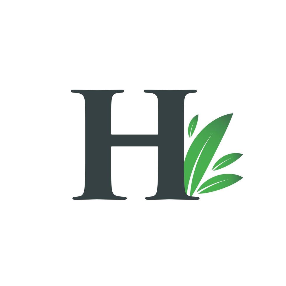 Initial Letter H Leaf Logo vector