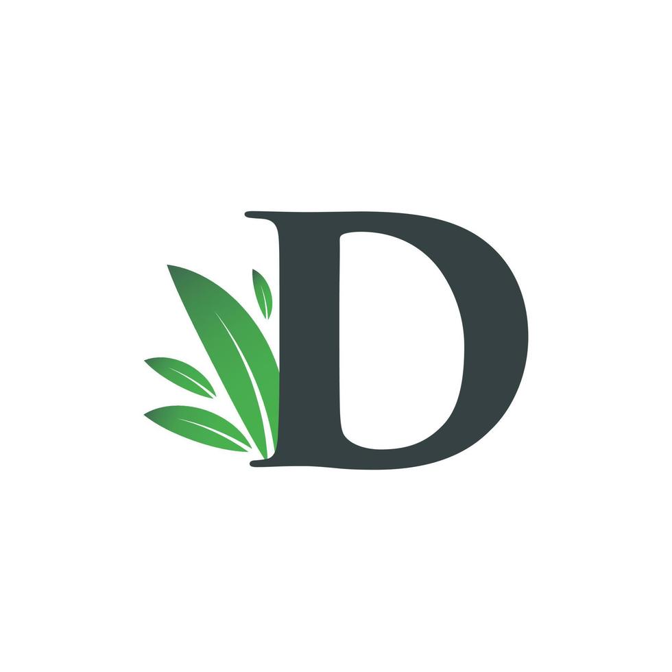 Initial Letter D Leaf Logo vector