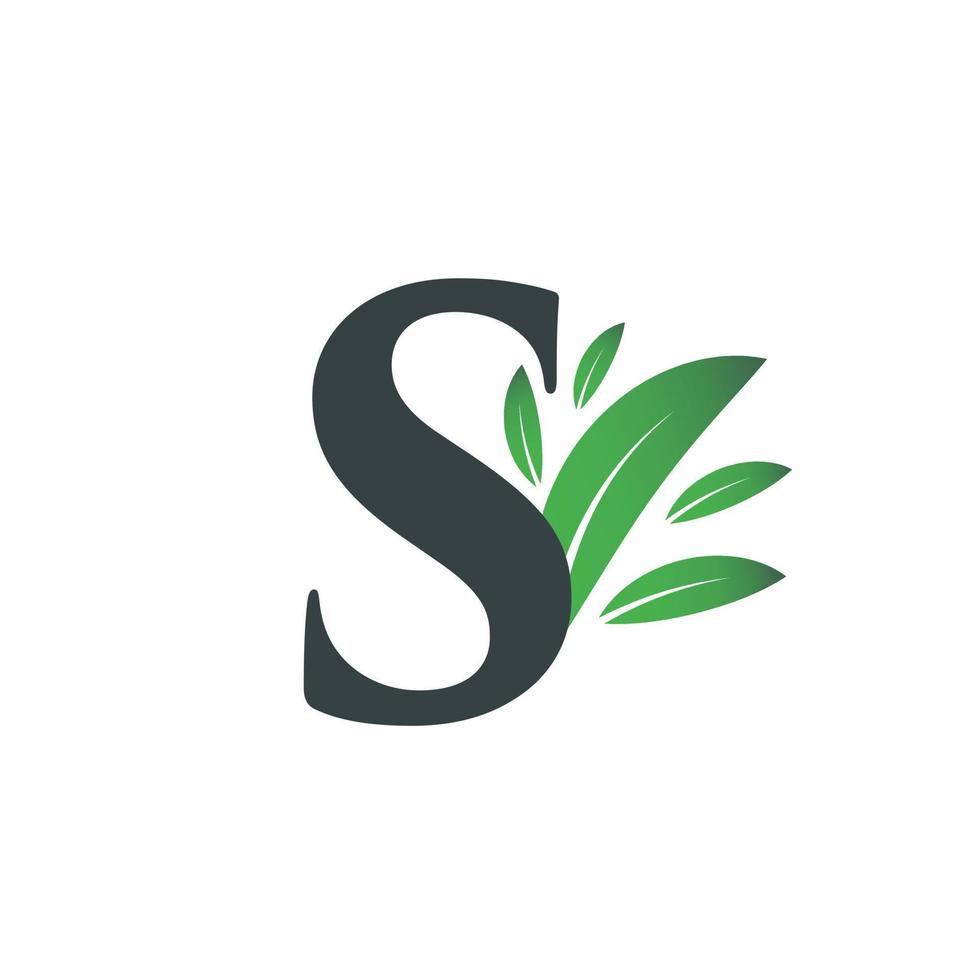 Initial Letter S Leaf Logo vector