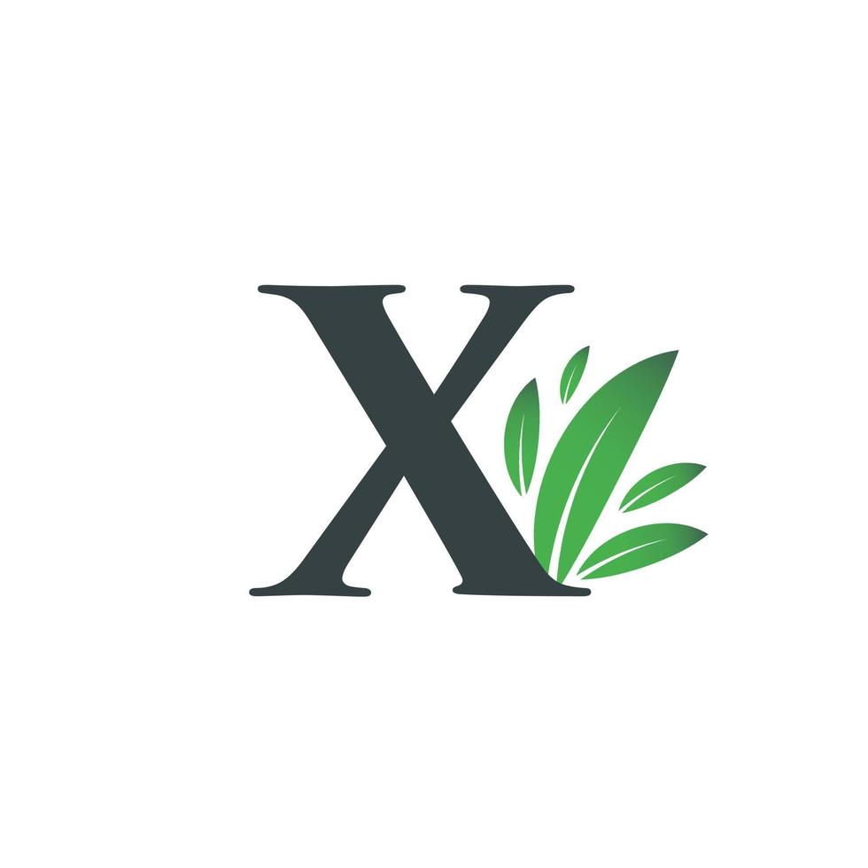 Initial Letter X Leaf Logo vector