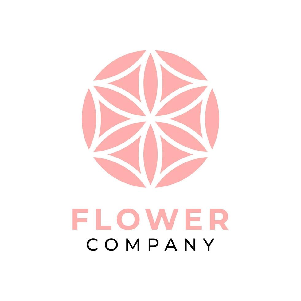 vector de diseño de logotipo de patrón de flor floral de círculo