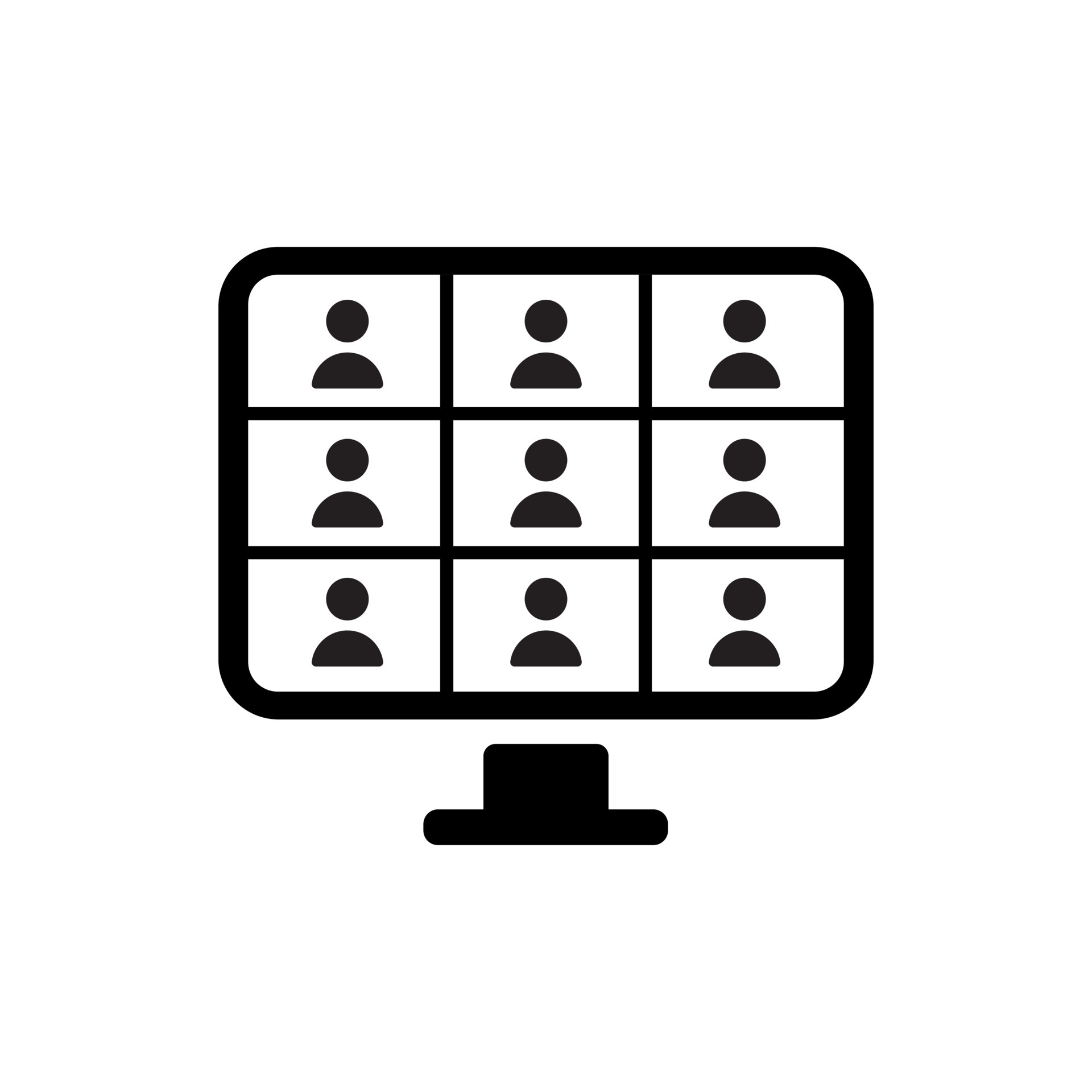remote work, online video class, zoom meeting vector icon 6899024