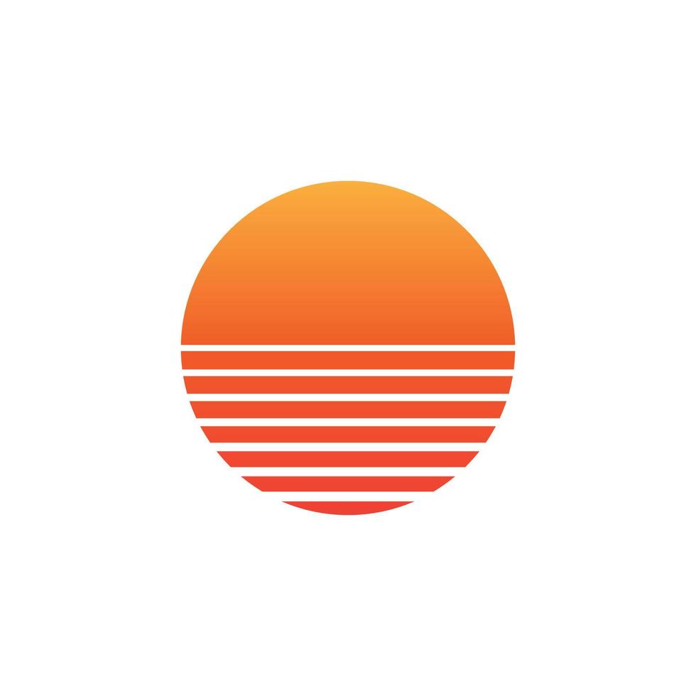 retro sunset from the 80s vector icon