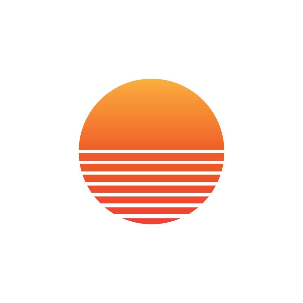 retro sunset from the 80s vector icon