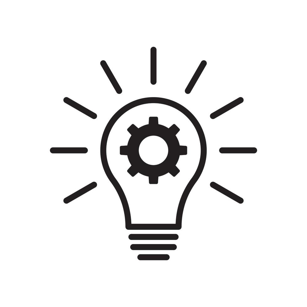lightbulb with innovation idea vector icon