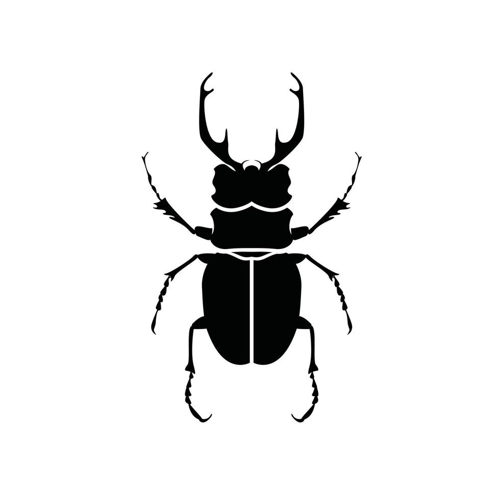 lucanid beetle silhouette vector icon