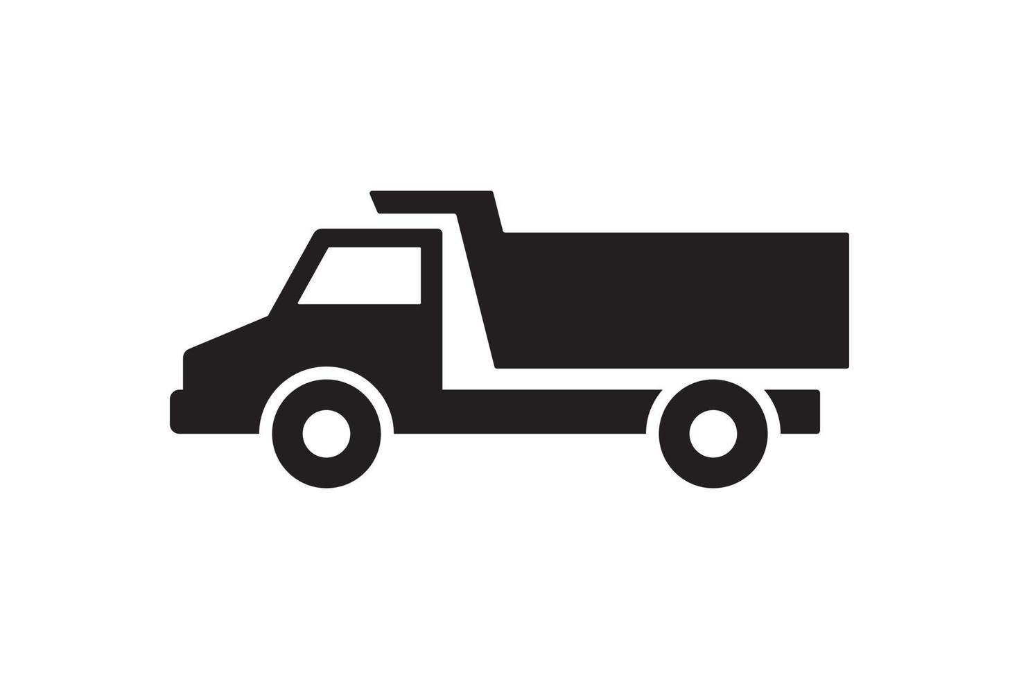 dump truck silhouette vector icon