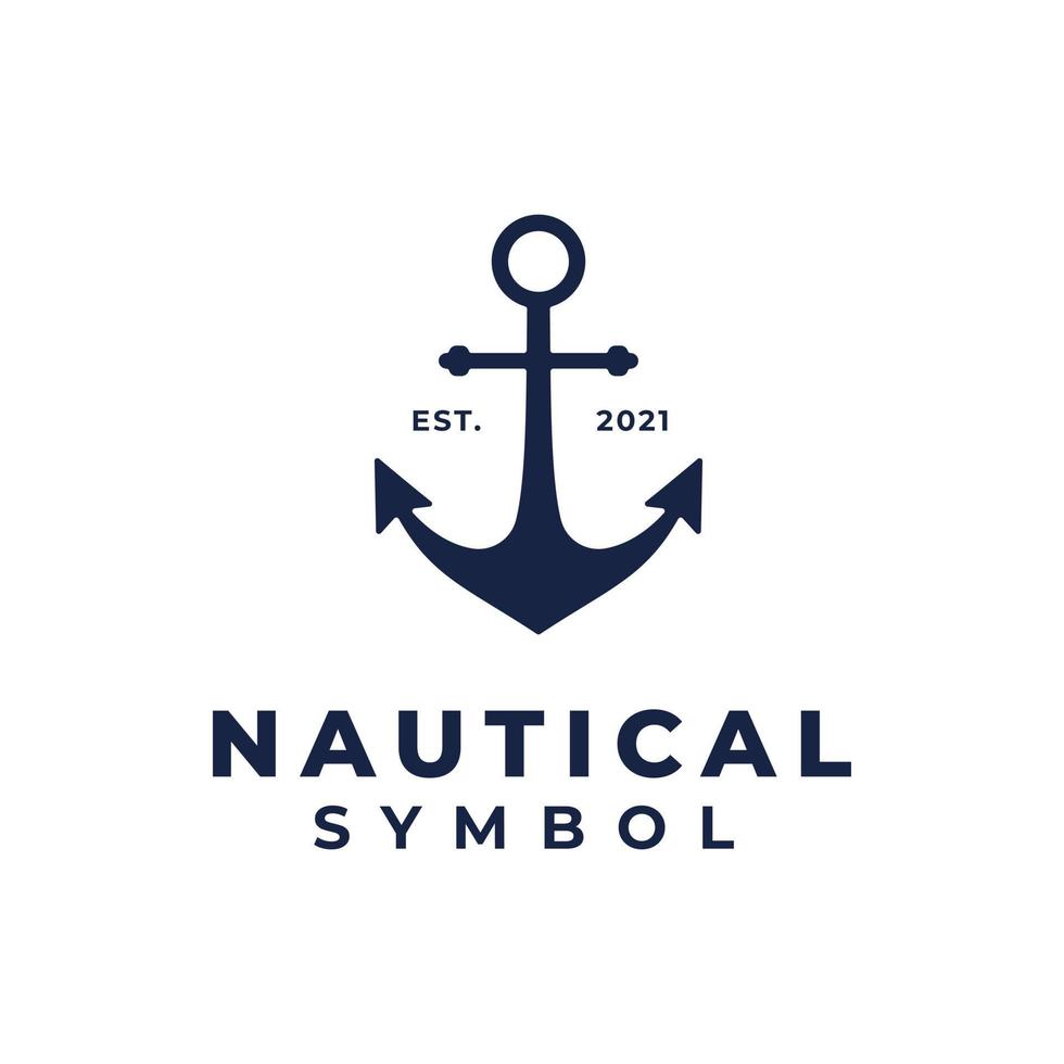 vector de diseño de logotipo vintage ancla marina