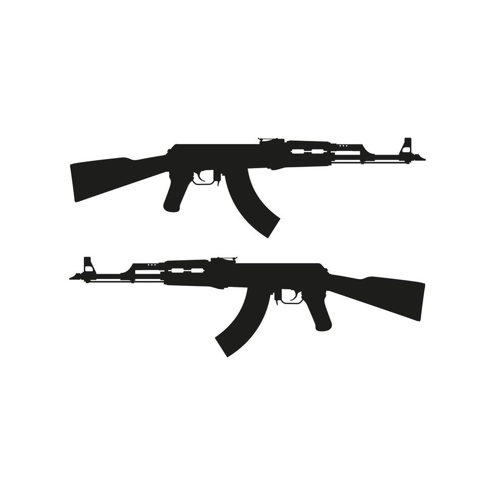 Avtomat Kalashnikova 1947 Assault Rifle Vector Illustration