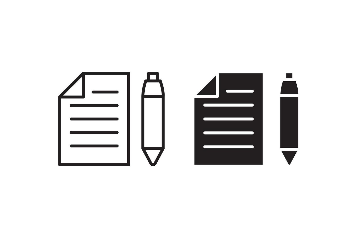 pen and paper document vector icon