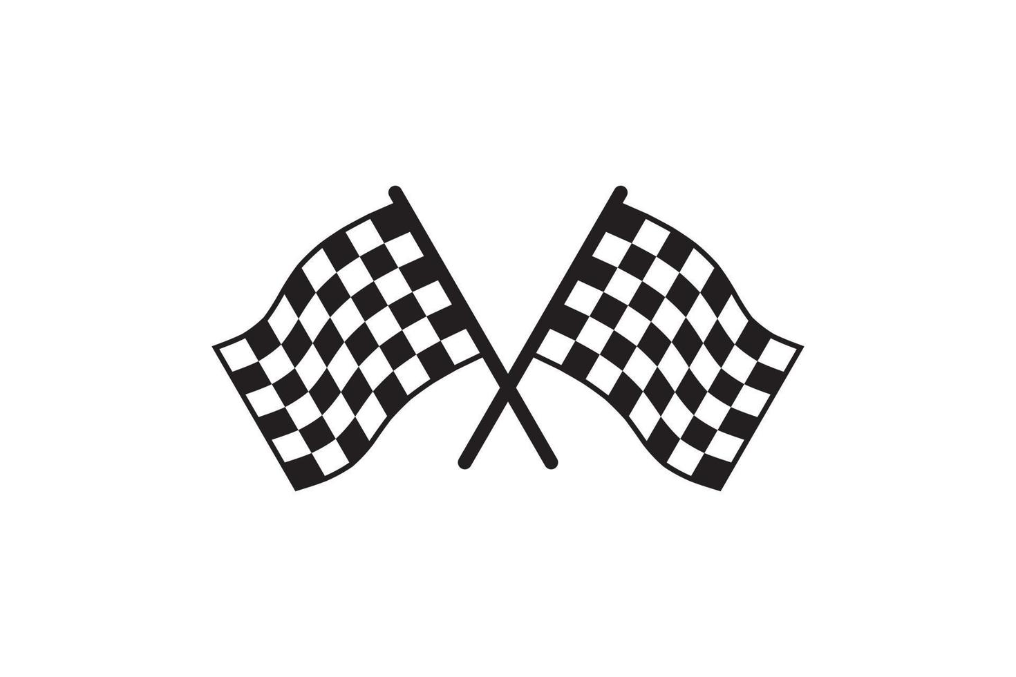 icono de vector de bandera a cuadros de coche de carreras
