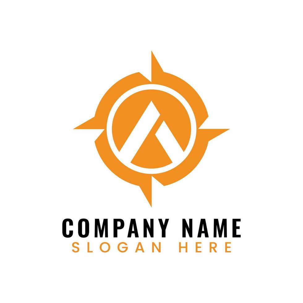 Compass and Tent Logo Design Vector