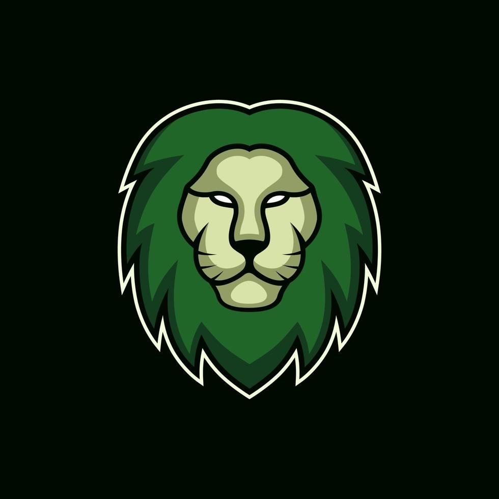 lion head face illustration for esports logo design vector