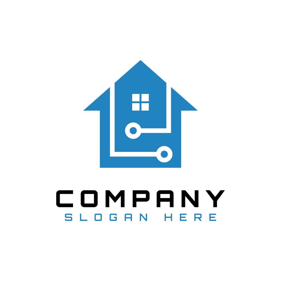 Digital Data House Technology Logo Design vector