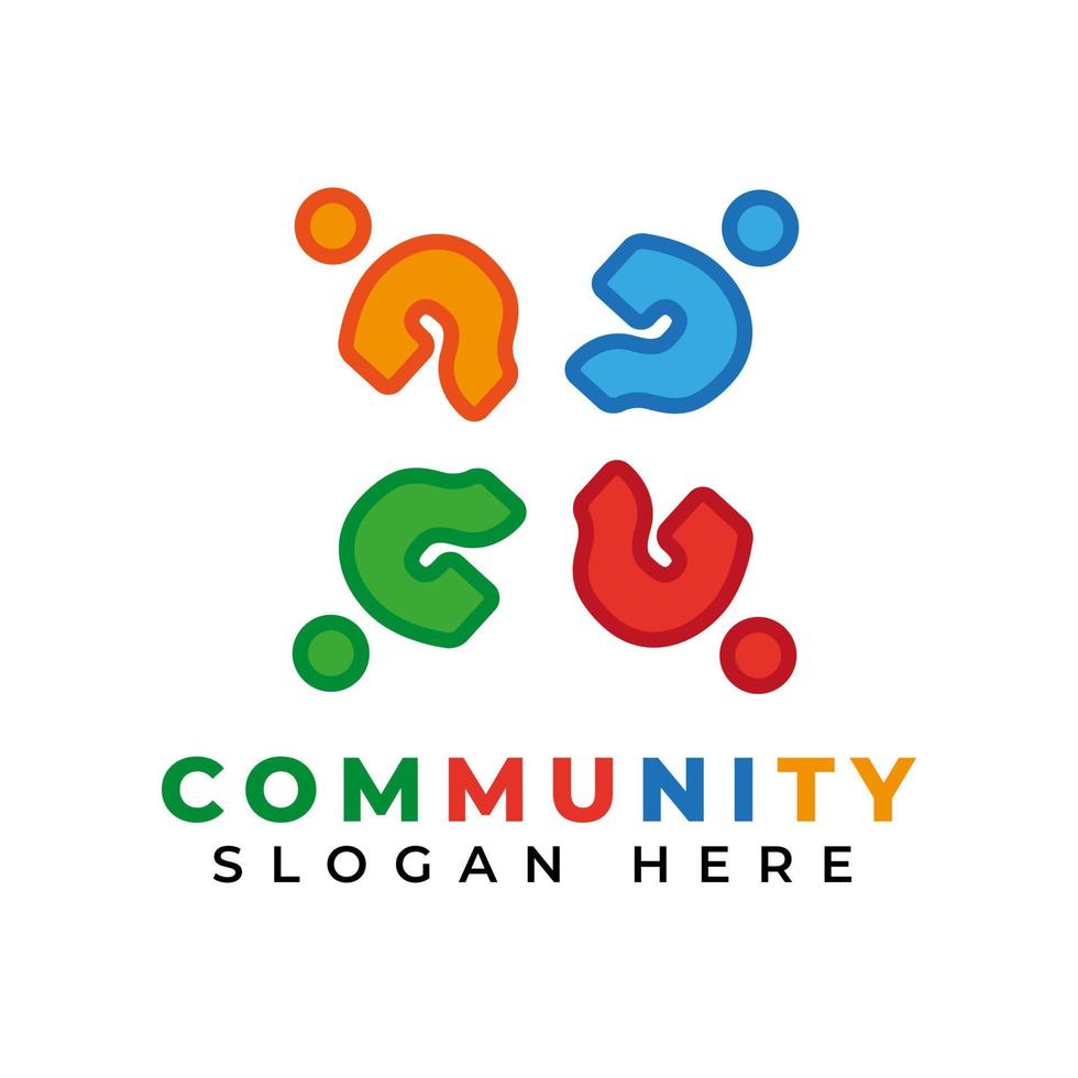 colorful People and Wellness Logo Design Vector