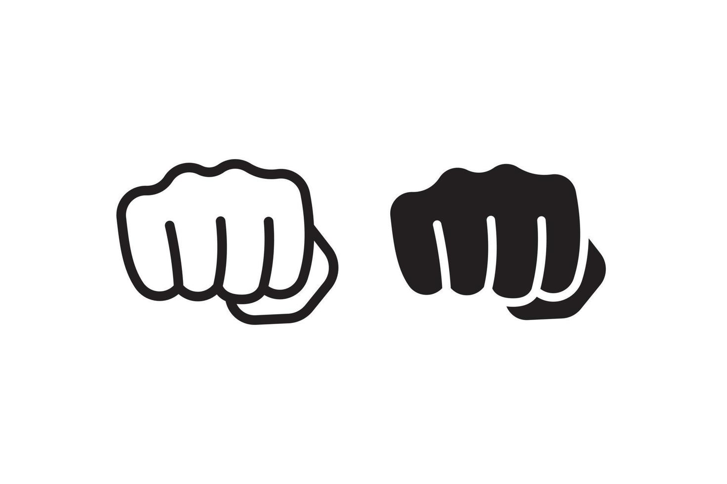 punch fist hand vector icon