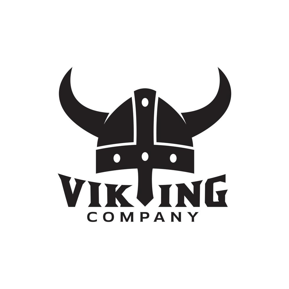 vector de diseño de logotipo de casco de armadura vikinga