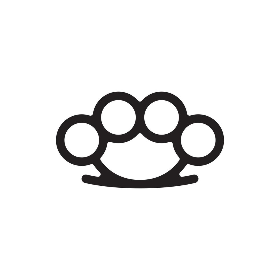 Brass knuckles weapon flat vector icon