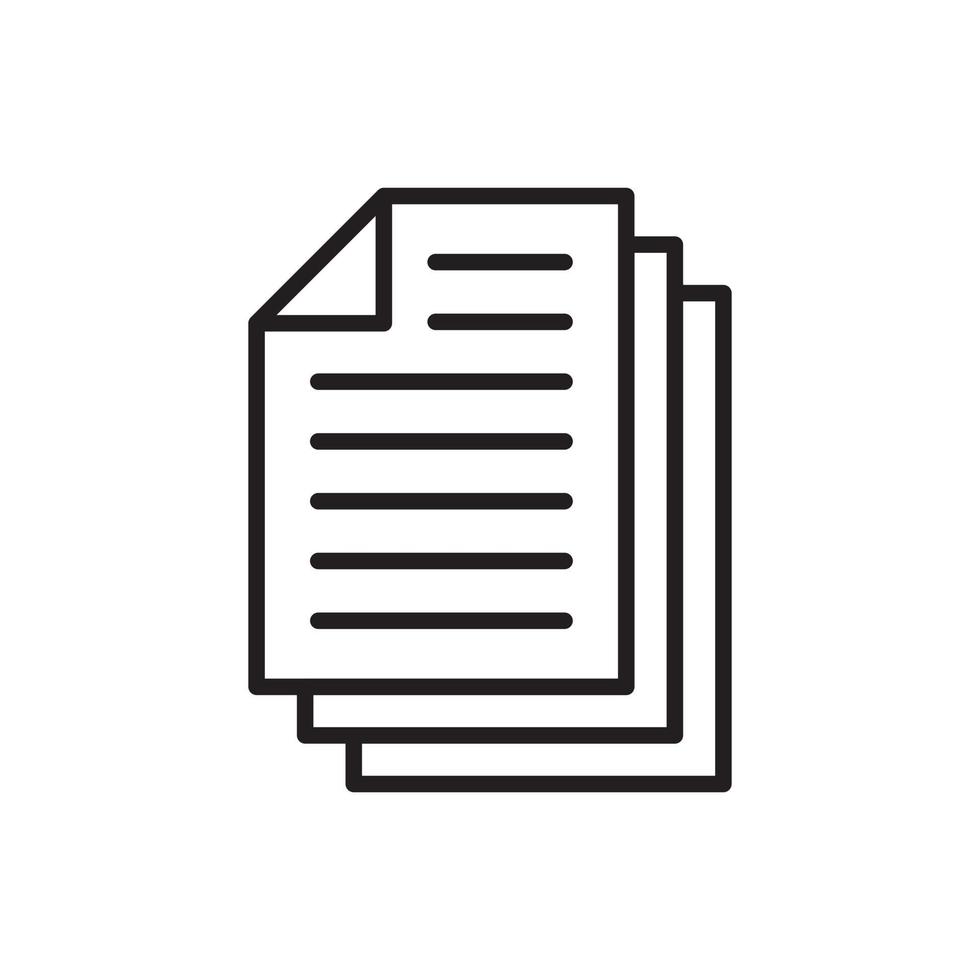 icono de vector de pila de documento de archivo