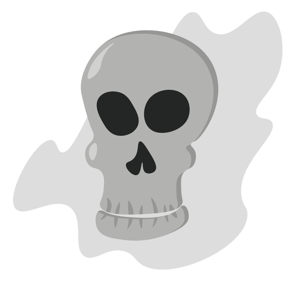 skull in cartoon style, human head bones on an abstract background vector