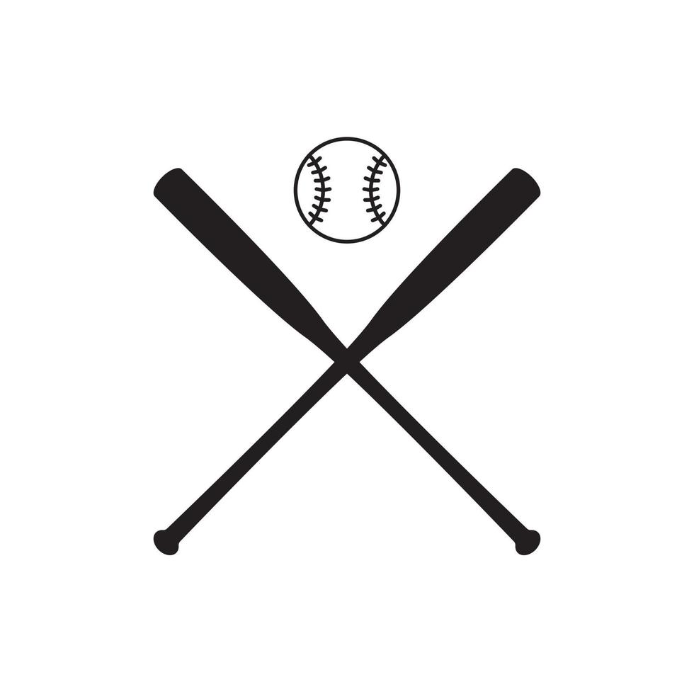 baseball bat crossed vector icon