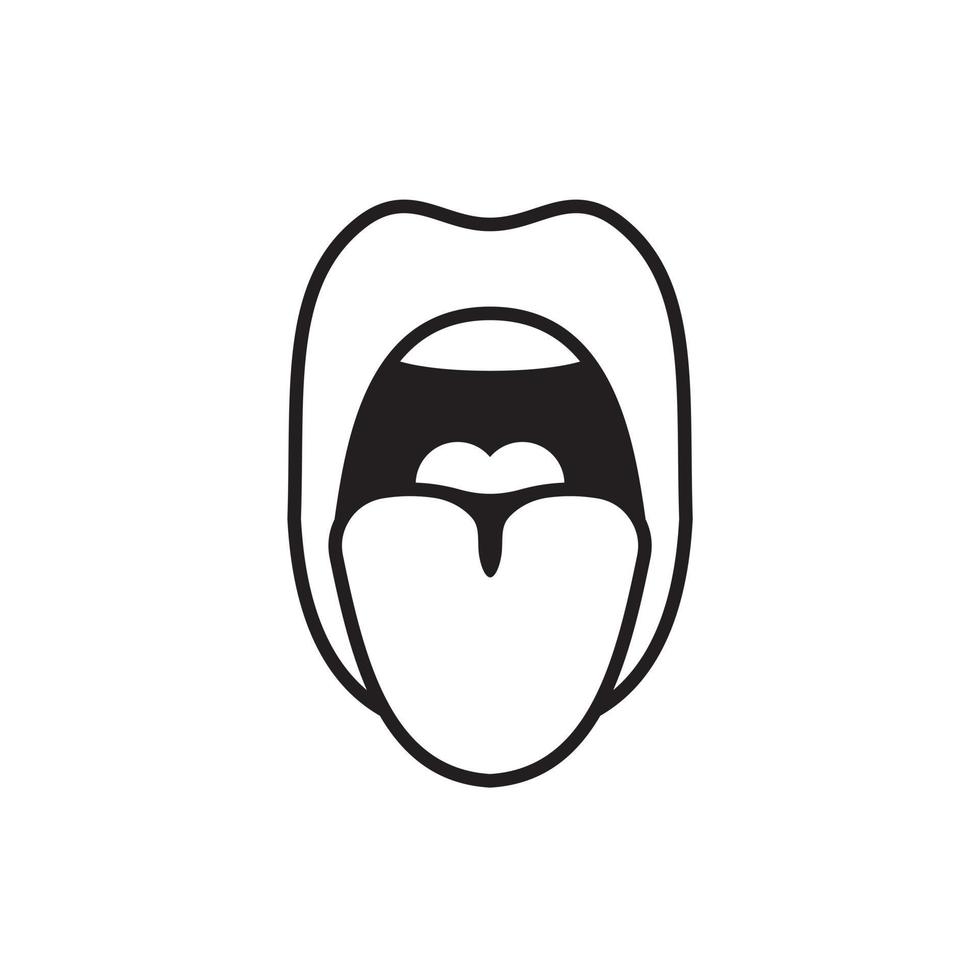 mujer boca sacando lengua vector icono